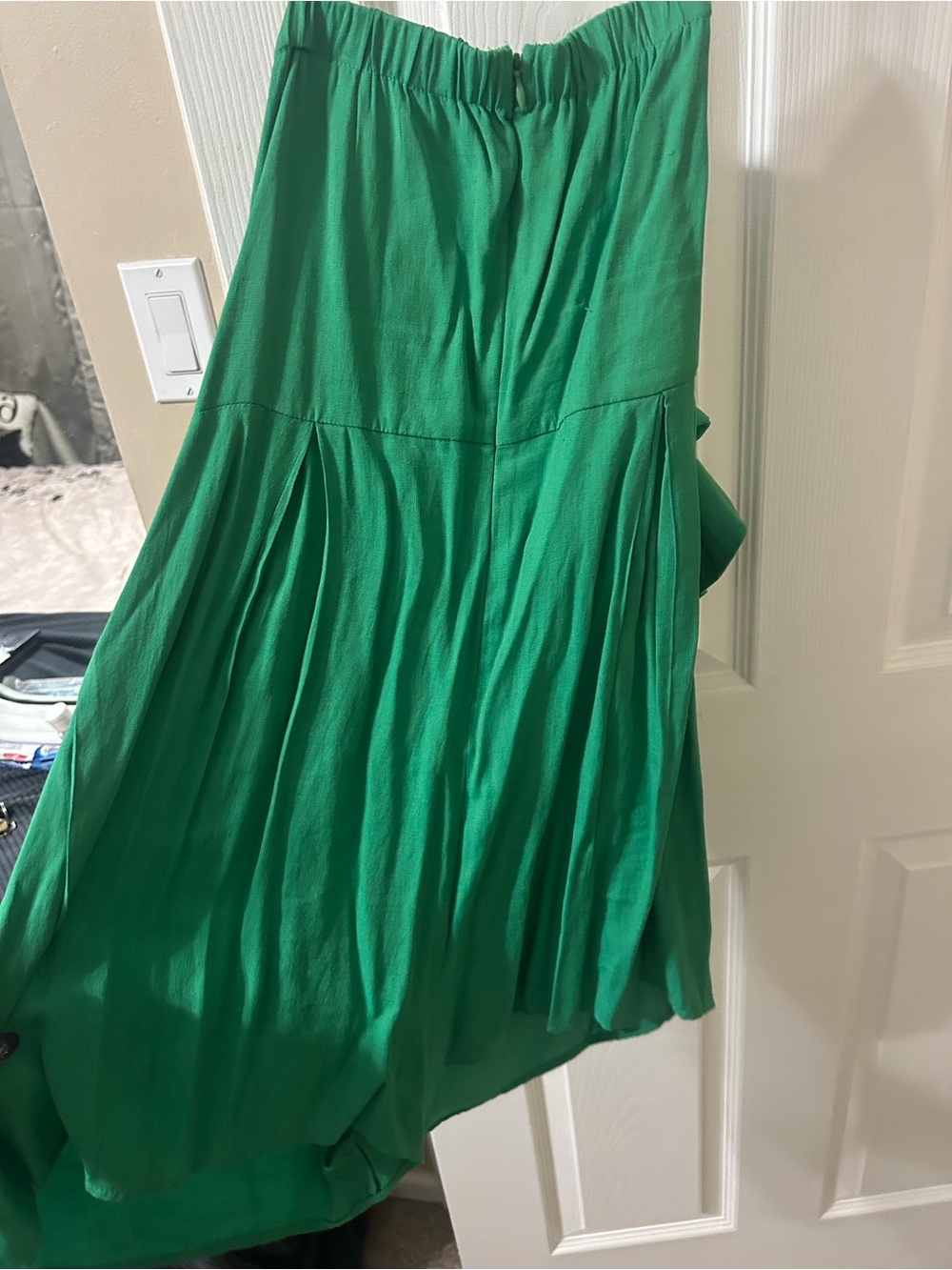 Lush Green Strapless Flowy Dress